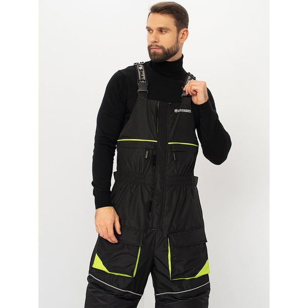 Костюм зимний Huntsman Elbrus Чёрный/Лайм, тк. Hit Membrane