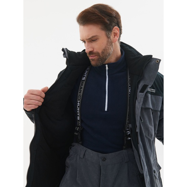 Костюм зимний Huntsman Канада серый/чёрный, тк. Финляндия