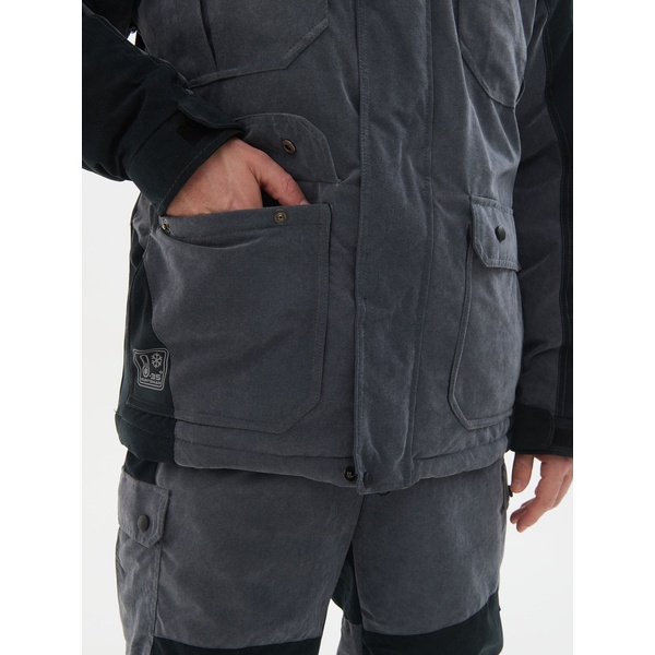 Костюм зимний Huntsman Канада серый/чёрный, тк. Финляндия