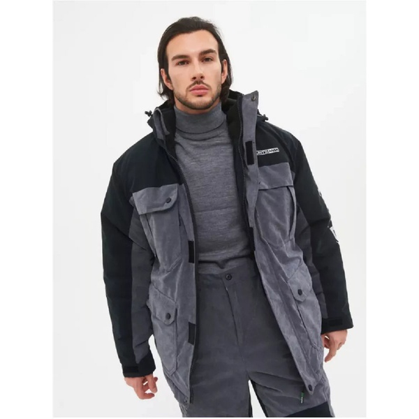 Костюм зимний Huntsman Канада серый/чёрный, тк. Финляндия