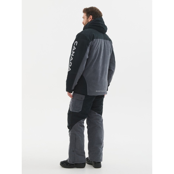 Костюм зимний Huntsman Канада серый/чёрный, тк. Финляндия