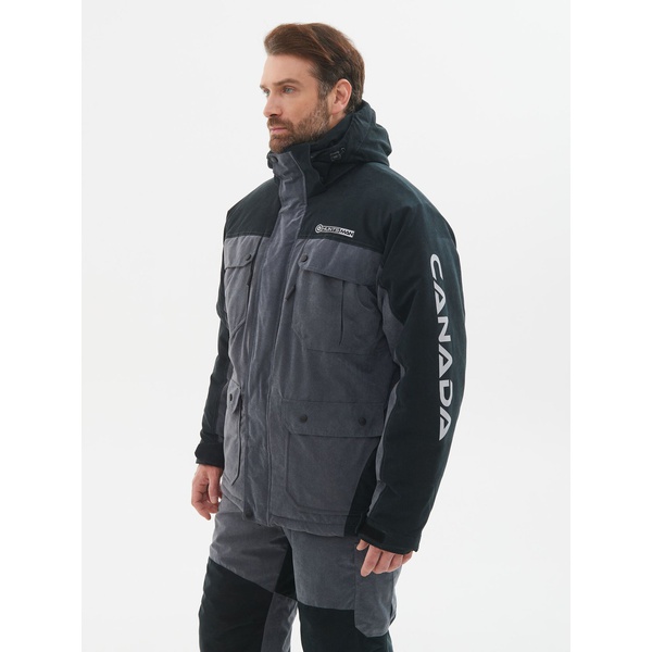 Костюм зимний Huntsman Канада серый/чёрный, тк. Финляндия