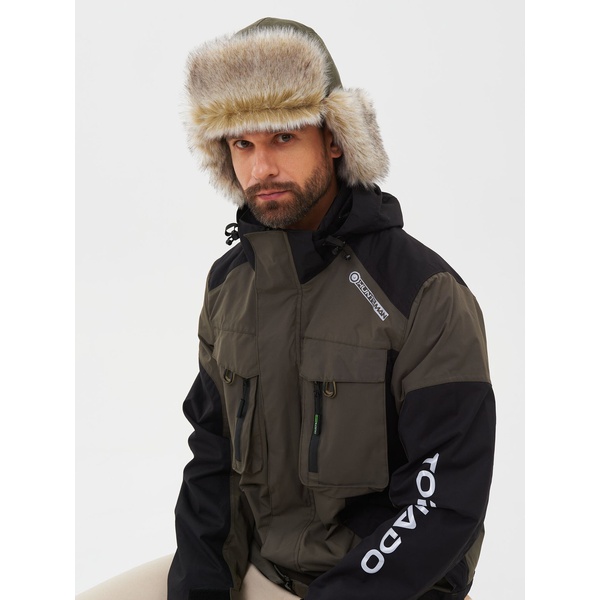 Шапка-ушанка Huntsman Горка-Люкс Хаки, тк. Исландия