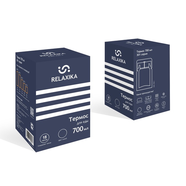 Термос для еды Relaxika 301 Тёмно-синий, 0,7 л