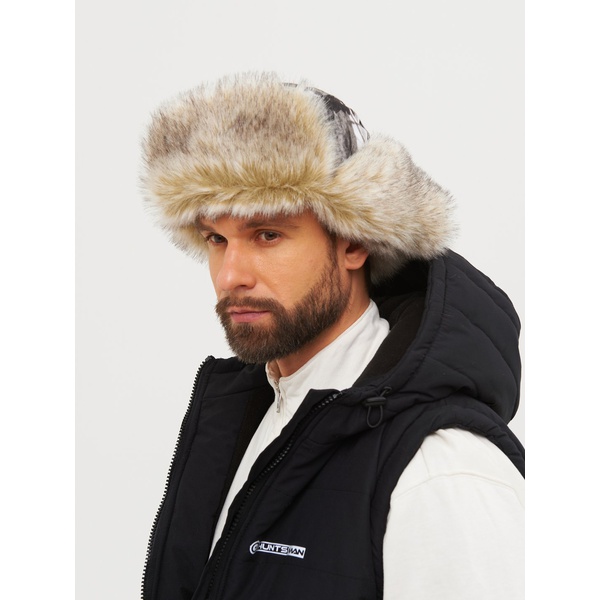 Шапка-ушанка Huntsman Альтаир с маской Белый лес (ветки), тк. Alova