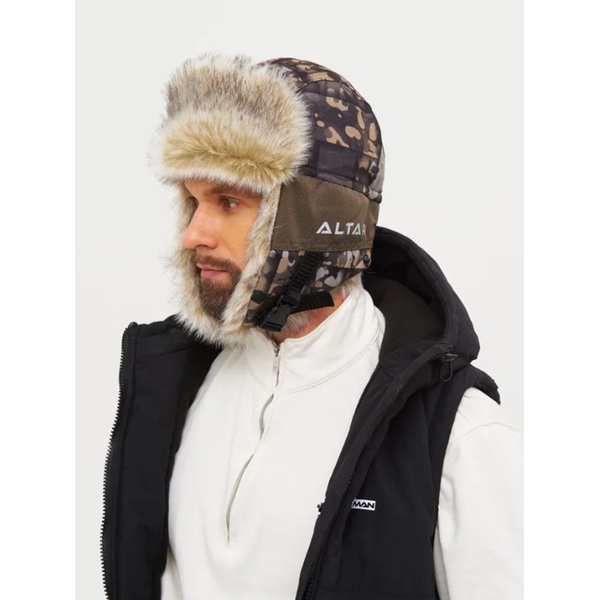 Шапка-ушанка Huntsman Альтаир с маской КМФ 005 (переплетение хаки), тк. Alova