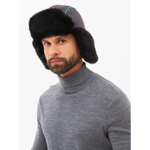 Шапка-ушанка Huntsman Yakutia тёмно-серый, тк. Galaxy Breathable, мех Норка