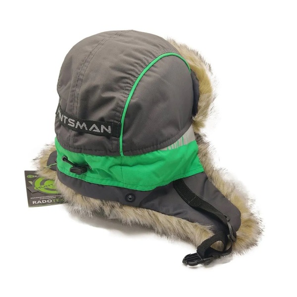 Шапка-ушанка Huntsman Yakutia тёмно-серый, тк. Galaxy Breathable, мех Волк