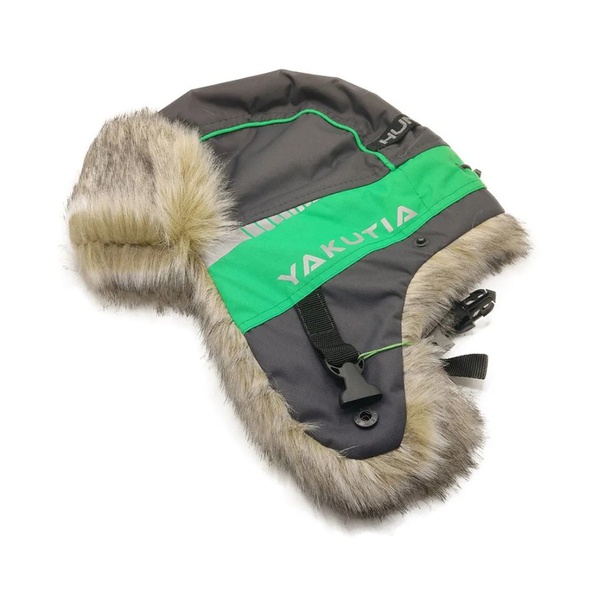 Шапка-ушанка Huntsman Yakutia тёмно-серый, тк. Galaxy Breathable, мех Волк