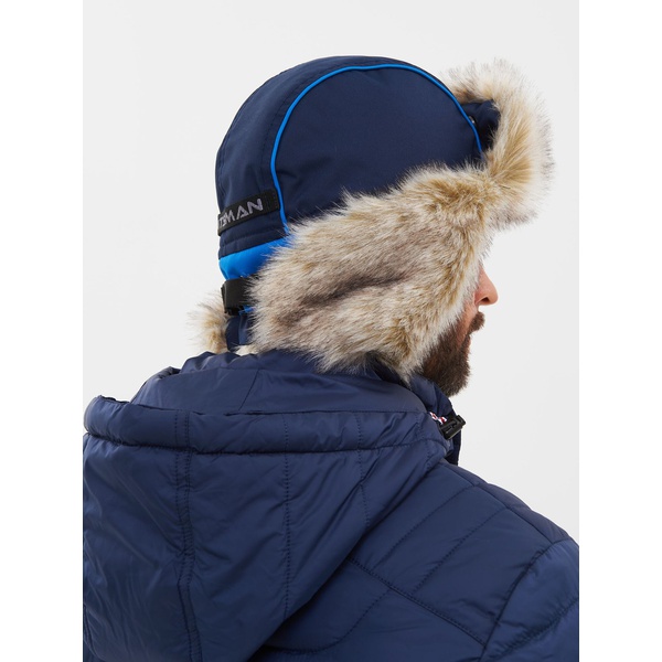 Шапка-ушанка Huntsman Yakutia тёмно-синий, тк. Galaxy Breathable, мех Волк