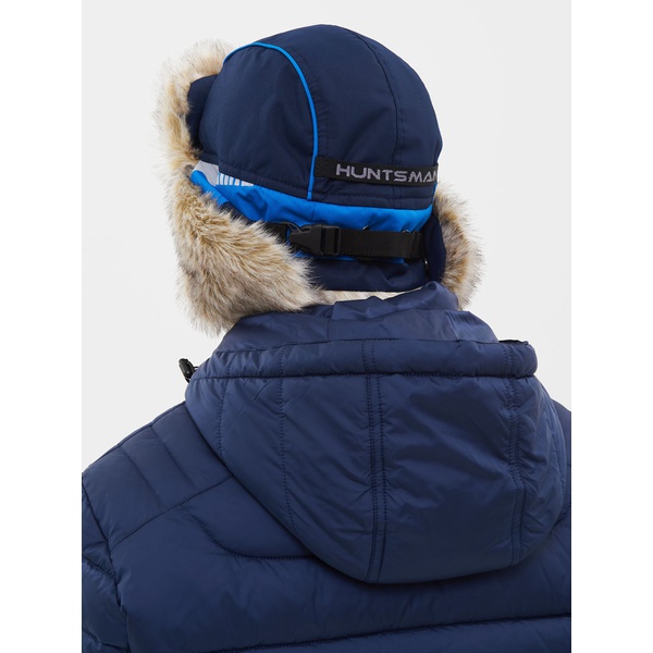 Шапка-ушанка Huntsman Yakutia тёмно-синий, тк. Galaxy Breathable, мех Волк