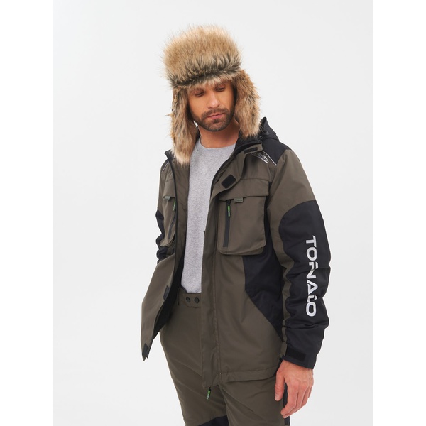 Шапка-ушанка Huntsman Евро (с маской) коричневый, Енот