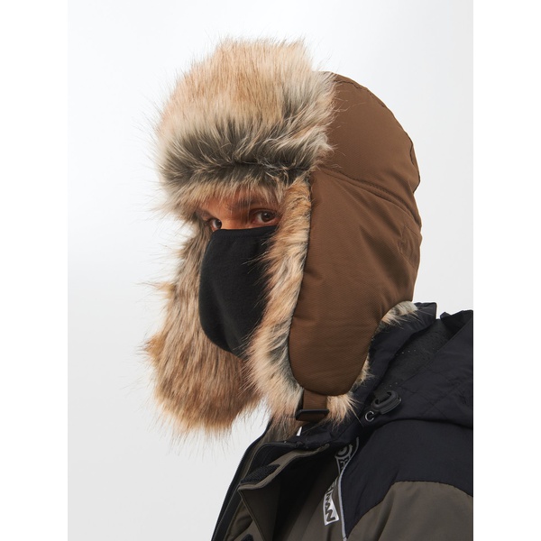 Шапка-ушанка Huntsman Евро (с маской) коричневый, Енот