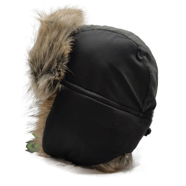 Шапка-ушанка Huntsman Евро (с маской) чёрный, Енот