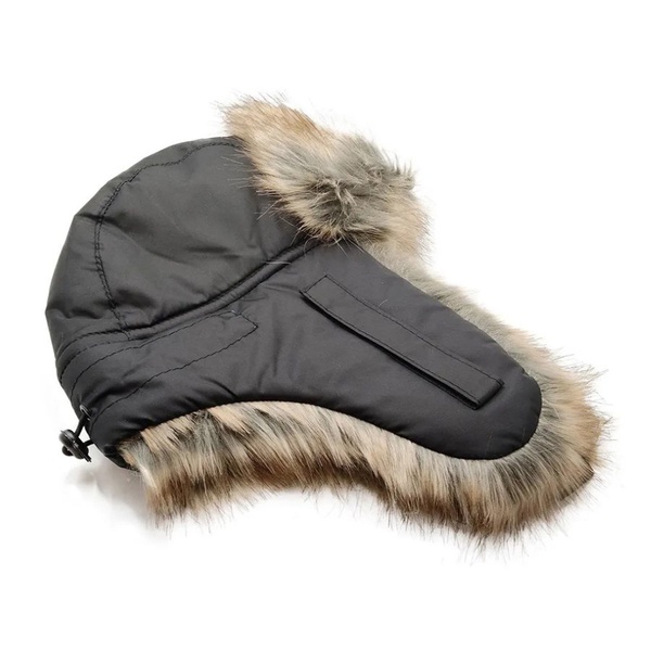 Шапка-ушанка Huntsman Евро (с маской) чёрный, Енот