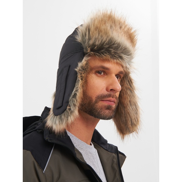 Шапка-ушанка Huntsman Евро (с маской) чёрный, Енот