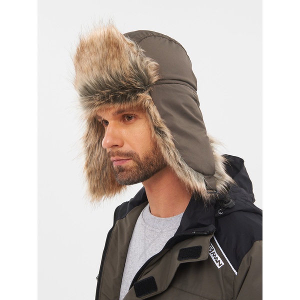 Шапка-ушанка Huntsman Евро (с маской) хаки, Енот
