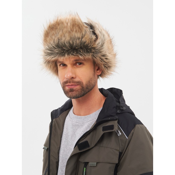 Шапка-ушанка Huntsman Евро (с маской) хаки, Енот