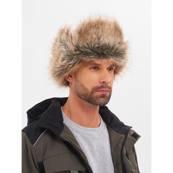 Шапка-ушанка Huntsman Евро (с маской) хаки, Енот