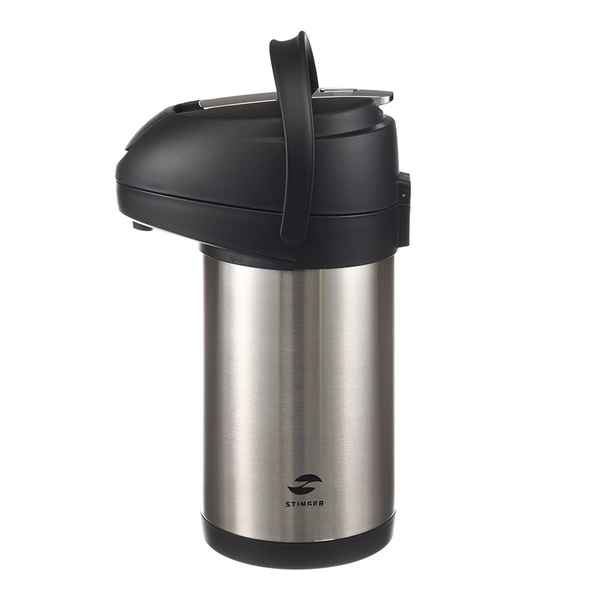 Термос с помпой Stinger Серебристый, 3 л
