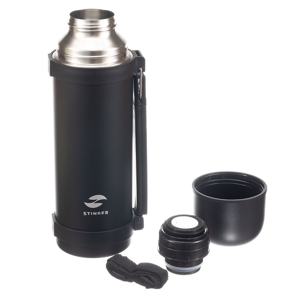 Термос Stinger с ручкой Чёрный, 1,2 л