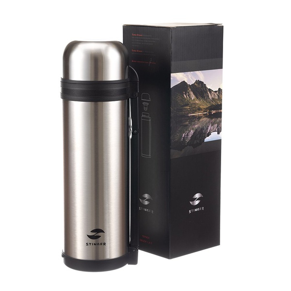 Термос универсальный Stinger с ручкой Серебристый, 1,8 л