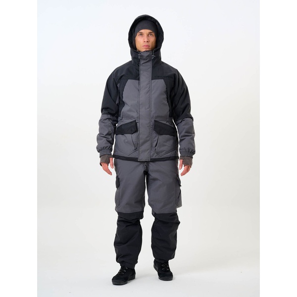 Костюм зимний Тритон Strong Pro -15 (с полукомбинезоном) серо-чёрный
