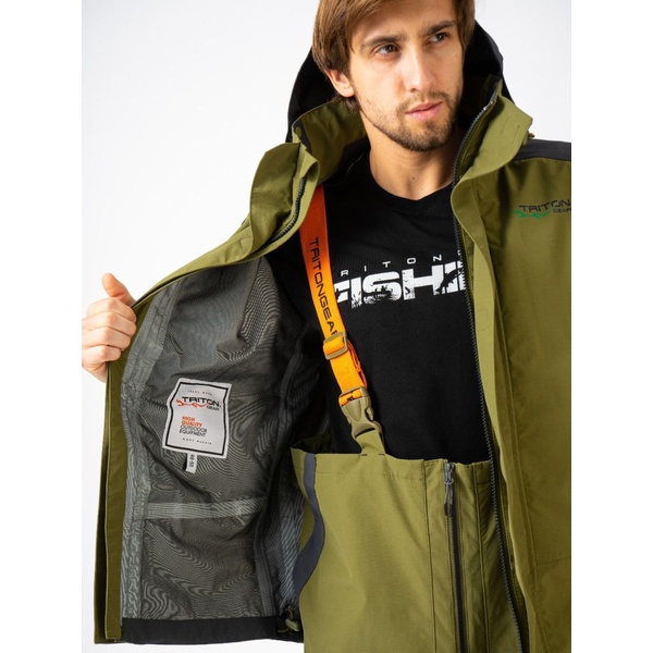 Костюм летний Тритон Pro Angler (Таслан) хаки/серый