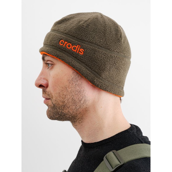 Шапка Crodis (флис, двусторонняя) Хаки/оранжевый