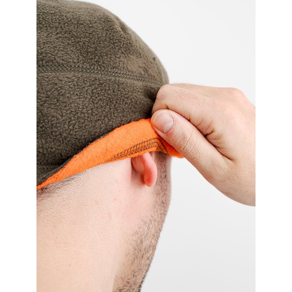 Шапка Crodis (флис, двусторонняя) Хаки/оранжевый