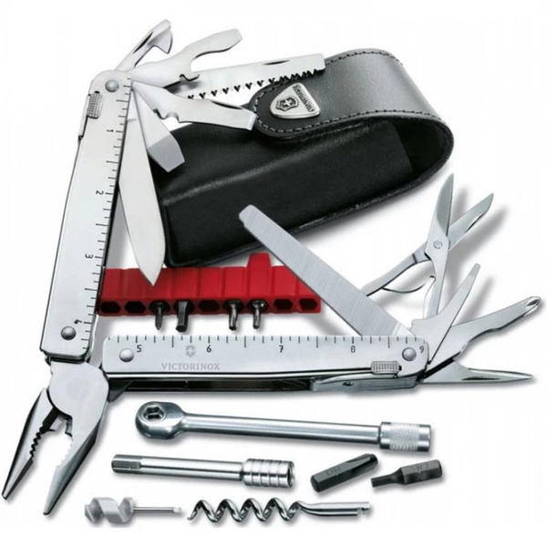 Мультитул Victorinox SwissTool X Plus Ratchet, 115 мм, 40 функций кожаный чехол