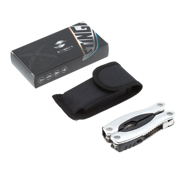 Мультитул Stinger MT-820AB, 15 функций, нейлоновый чехол