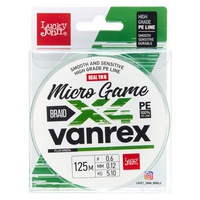 Леска плетёная LJ Vanrex Micro Game х4 Braid Fluo Green 125/012