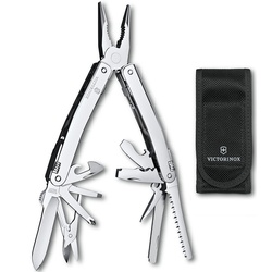 Мультитул Victorinox SwissTool Spirit MX, 105 мм, нейлоновый чехол, Серебристый, 24 функции