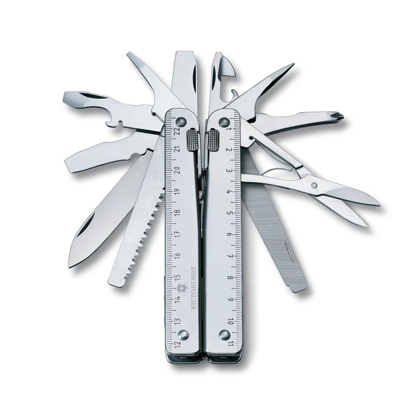 Мультитул Victorinox SwissTool X Plus Ratchet, 115 мм, нейлоновый чехол, Серебристый, 38 функций