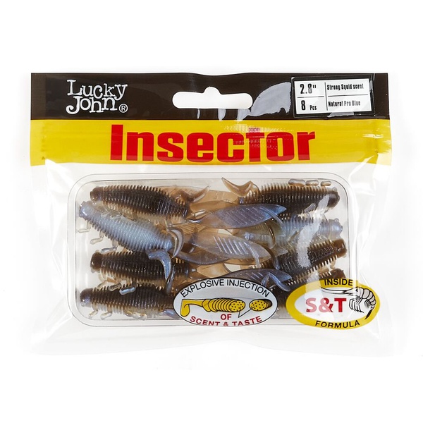 Виброхвосты съедобные Lucky John Pro Series Insector 2.8" (7см) 8 шт T46