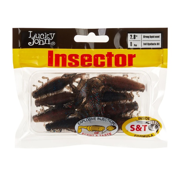 Виброхвосты съедобные Lucky John Pro Series Insector 2.8" (7см) 8 шт T65