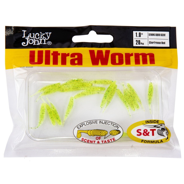 Слаги съедобные искусственные LJ Pro Series Ultraworm 1,0in (2.5 см/20 шт) S15