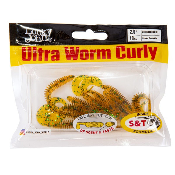 Слаги съедобные искусственные LJ Pro Series Ultraworm Curly 2,0in (5 см/9 шт) PA19