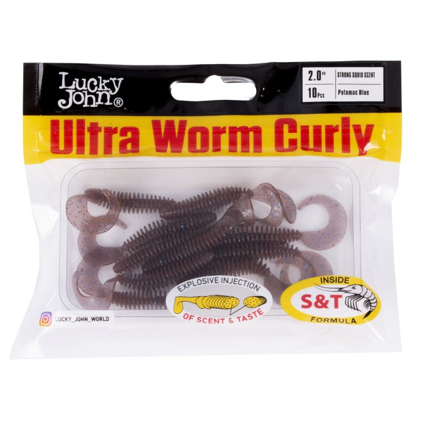 Слаги съедобные искусственные LJ Pro Series Ultraworm Curly 2,0in (5 см/9 шт) S19
