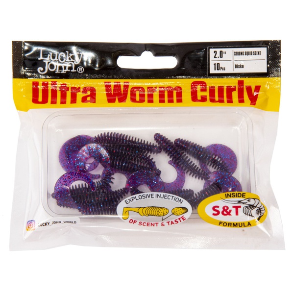 Слаги съедобные искусственные LJ Pro Series Ultraworm Curly 2,0in (5 см/9 шт) S63