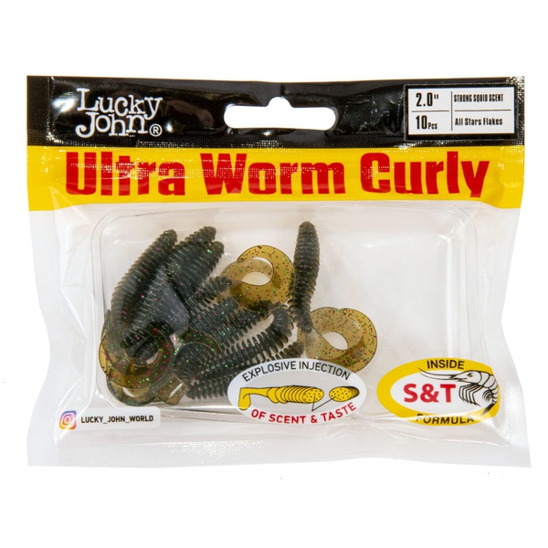 Слаги съедобные искусственные LJ Pro Series Ultraworm Curly 2,0in (5 см/9 шт) PA03