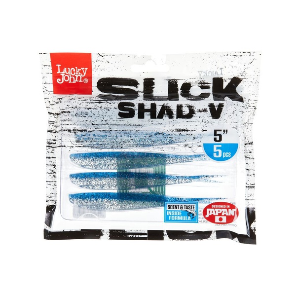 Слаги Lucky John 3D Series Slick Shad-V 5.0in (12,7 см/ 5шт) 004