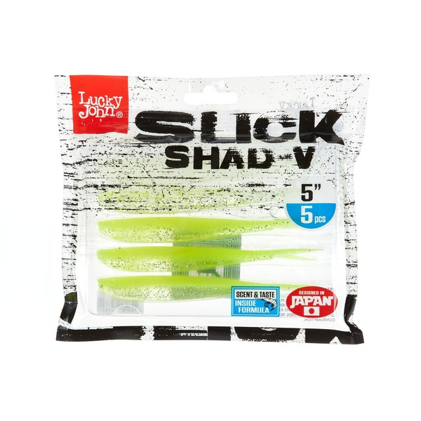 Слаги Lucky John 3D Series Slick Shad-V 5.0in (12,7 см/ 5шт) 008
