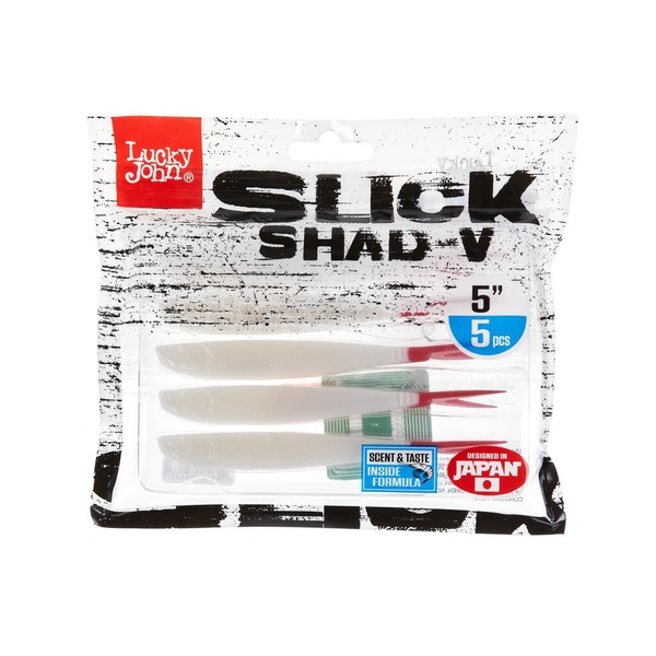 Слаги Lucky John 3D Series Slick Shad-V 5.0in (12,7 см/ 5шт) 009