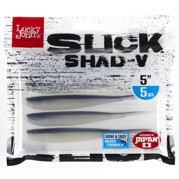 Слаги Lucky John 3D Series Slick Shad-V 5.0in (12,7 см/ 5шт) 014