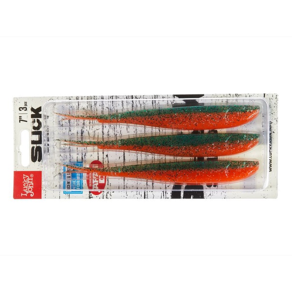 Слаги Lucky John 3D Series Slick Shad-V 7.0in (17,8 см/3шт) 002