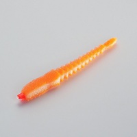Приманки поролоновые Россия 3D Ex Worm (10шт) бело-оранжевый, 12 см/под офсет. крюч. № 1/0, 2/0, 3/0