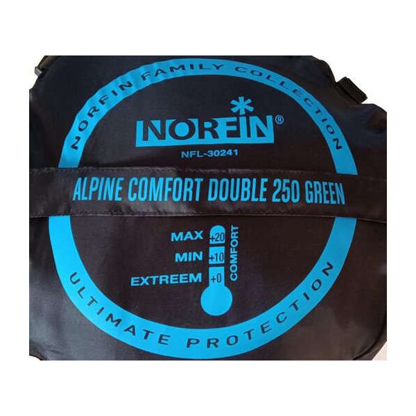 Спальный мешок Norfin Alpine Comfort Double 250 серый/зеленый