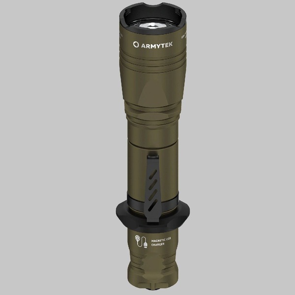 Фонарь тактический ArmyTek Dobermann Pro Magnet USB (1400 лм, теп. свет, аккумулятор) Олива